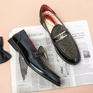 <b>Mens</b> Business Dress Leather <b>Shoes</b> British Leather Grain Pointed Tip Breathable <b>Slip</b>-<b>On</b> High End Handmade Formal Autumn Light - Product Image 6