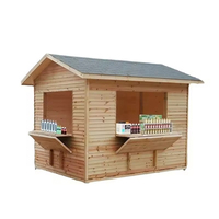 Kiosque de Noël pliable à montage rapide en gros, cabane de marché en bois, stand de marché en bois