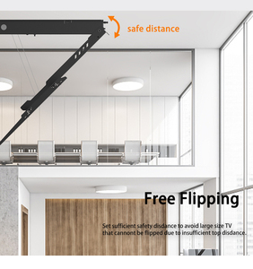 Soporte de Techo Motorizado para <span class=keywords><strong>TV</strong></span>, Plegable, con Control Remoto Eléctrico, Material SPCC, Capacidad de 20 kg, VESA 75-200 mm, Flexible, Abatible, Venta al por Mayor - Product Image 5