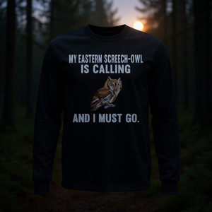 Camiseta de manga larga con estampado de Eastern Screech Owl, regalo para amantes de las aves - Product Image 3
