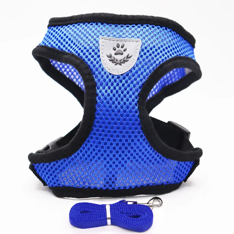 Prezzo di fabbrica Logo personalizzato No Pull No Choke regolabile traspirante Air Mesh Dog Pet Vest Harness con guinzaglio