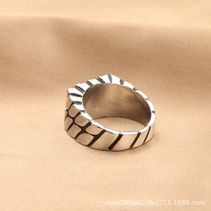 Men's Geometric Titanium Steel <b>Ring</b> Retro <b>Silver</b> Color Fashion Jewelry Gift - Product Image 4