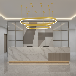 โคมไฟวงแหวนรูปไข่สีทองสำหรับงานต้อนรับ, ล็อบบี้, ซูเปอร์มาร์เก็ต, โครงการวิศวกรรมห้างสรรพสินค้า - Product Image 2