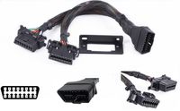 Séparateur OBD 16 broches 1 à 3 femelles Adaptateur de téléphérique Y Cordon d'extension jaune avec conducteurs en cuivre pour automobiles