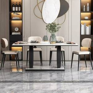 Muebles para el hogar ligeros, mesa de comedor de lujo moderna, parte superior de mármol, Base elegante para comedor, venta al por mayor - Product Image 1