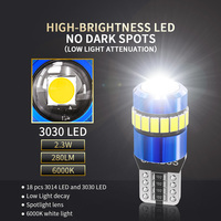 Ampoule LED Canbus YOBIS sans erreur 194 W5W T10 168 3014 18SMD 12V Blanc Rouge pour éclairage intérieur de voiture, plafonnier et éclairage latéral