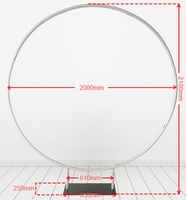 Moderne 6.6 FT Portable Argent Arche Ronde En Aluminium Toile De Fond Cadre Fleur Ballon Présentoir pour Mariage Fête Événement Décoration