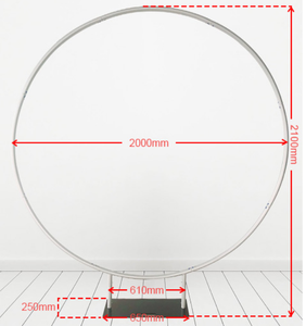 Moderno 6.6 FT Portatile Argento Arco Rotondo in Alluminio Cornice Fiore Palloncino <span class=keywords><strong>Espositore</strong></span> per la Festa di Nozze di Evento Decorazione - Product Image 2