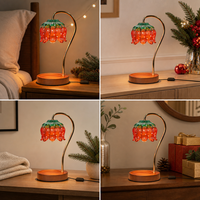 Lampe chauffe-bougie électrique ronde sans flamme avec plateau de fusion, minuterie et variateur d'intensité
