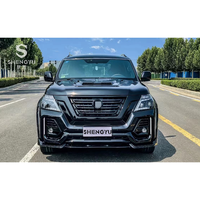 Vente chaude auto corps systèmes pour Nissan Patrol Y62 16-19 avant pare-chocs arrière assemblée avec grille sourcils brouillard lampes petit capot