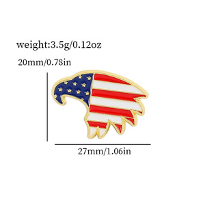 Broche de metal esmaltado con la serie de banderas de EE. UU., electrochapado en aleación, superventas transfronterizo, Día de la Independencia, Primavera 2023 - Product Image 4