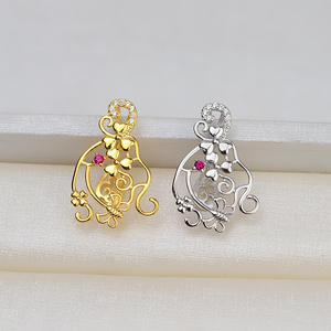 Pendentif en argent S925 fait main avec perle baroque, collier vide pour femme, accessoire de fabrication de bijoux, composants et trouvailles de bijouterie 1425 - Product Image 2