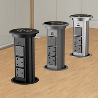 Prise de courant motorisée escamotable pour îlot de cuisine IP44 ABS 10A, prise intelligente avec chargeur sans fil 1 port USB-A + 1 port USB-C