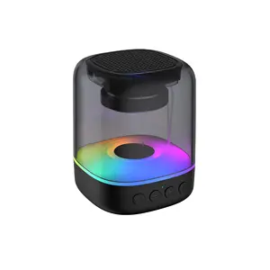 Venda quente Luz Colorida Portátil Festa Sem Fio Bluetooth Speaker RGB Luz Estéreo Som Transparente Orador Profissional