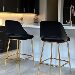 Tabourets de bar modernes en acier inoxydable doré Meubles de luxe réglables pour hôtel Salle à manger Salon Chambre à coucher-Vente en gros - Product Image 5