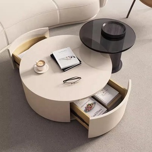 Ensemble de <span class=keywords><strong>table</strong></span> basse ronde de taille simple italienne <span class=keywords><strong>table</strong></span> basse de comptoir <span class=keywords><strong>en</strong></span> <span class=keywords><strong>verre</strong></span> trempé peinture légère - Product Image 4