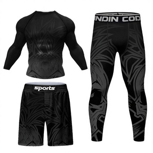 Pantalones Cortos de Compresión para Artes Marciales de Secado Rápido, Elásticos, de Spandex y Poliéster, con Logotipo Frontal, Ligeros - Product Image 4