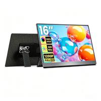 Moniteur portable 16 pouces FHD 60Hz HDR Type-C USB-C, moniteur de voyage pour ordinateur portable MacBook PC, écran externe compatible VESA