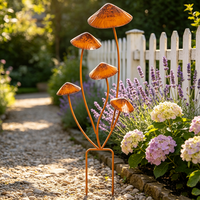 Piquets de jardin en métal en forme de champignon, style rustique, pour décoration paysagère de jardin, patio et véranda (OEM/ODM)