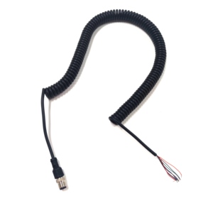 Cables Eléctricos Espirales de Aviación 4x24AWG con Extremos Desnudos, Cables Enrollados de Alimentación, Cables Flexibles Rizados - Product Image 1