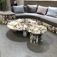 Table basse gigogne moderne en marbre nordique SH STONE Calacatta Violet, taille personnalisée, mobilier de salon