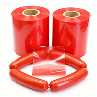 Film en rouleau de cellulose pour saucisses, couleur rouge, qualité alimentaire, imprimé sur mesure, en nylon plastique résistant à la chaleur