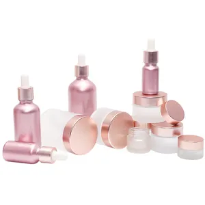Mini Sample Size Pink Glass Dropper Bottles Essential Oils DIY Perfume Cosmetic Containers Glass Container Vials