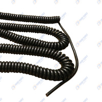 Cable espiral de resorte de alimentación de CA retráctil Flexible recubierto de PU de 3x2,5mm