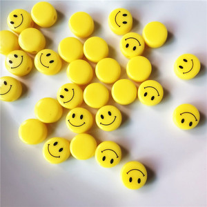 Yellow Smiley Face Acrylic <b>Beads</b> 5x10mm Round <b>Loose</b> <b>Beads</b> For Jewelry Making 100 Pieces Pack - Product Image 3