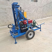 Foreuse diesel portable SJ-400 la plus vendue en 2026 avec pompe et moteur, rotation par percussion, profondeur maximale de 200 m
