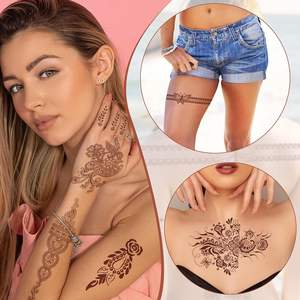 Tatouages temporaires au henné pour adultes autocollants de tatouage au henné imperméables pour les mains <span class=keywords><strong>dentelle</strong></span> <span class=keywords><strong>Mandala</strong></span> fleur motif Art corporel grand - Product Image 3