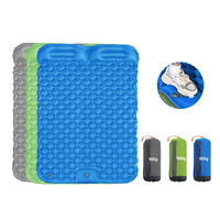 Matelas de couchage ultraléger imperméable pour 2 personnes, tissu nylon TPU, pompe à pied, gonflage à l'air, matelas stable, camping, randonnée, 3 saisons
