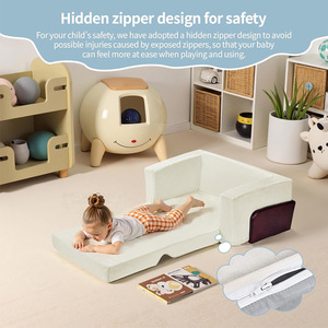 Canapé compressé en mousse pour enfants, avec accoudoirs, en tissu éponge haute élasticité, siège portable pour bébé 0-6 mois - Product Image 2