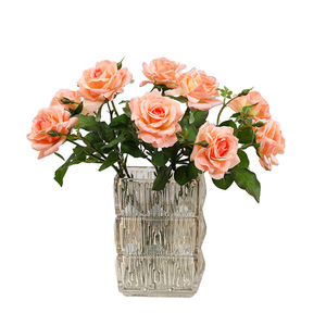 Simulated <b>Flower</b> Hand Feeling Moisturizing Curled Edge Rose Wedding Home Decoration Hotel Office Artificial <b>Flower</b> Plant - Product Image 5