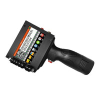 Btmark impressora portátil tij jato de mão, máquina de codificação logotipo portátil manual do disco de inkjet da data impressora tij