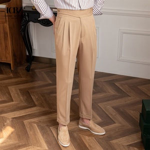 2025 Spring New Men's Neapolitan Solid Color High-waisted Straight Versatile Comfortable Casual Long Suit <b>Pants</b> Men - Product Image 1