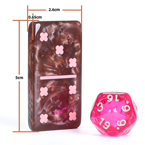 Juego de dominó personalizado al por mayor, color marrón y rosa, 28 piezas, doble seis, juegos de mesa, dominós de resina de colores - Product Image 5
