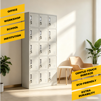 Armoire de rangement thermolaquée à 15 portes en acier, casier métallique pour dossiers, idéal pour bureau, école, salle de sport, vestiaire, personnel, vêtements de travail, mobilier