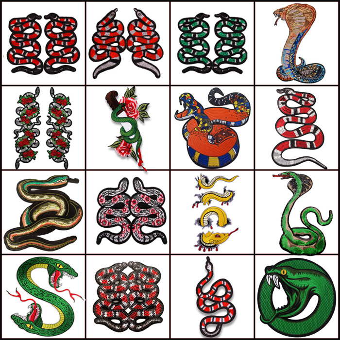 EMDOMO Coppia Di Toppe A Forma Di Serpente Con Strass Da Cucire - Emblemi Decorativi Per Scarpe, Vestiti E Accessori Fai Da Te
