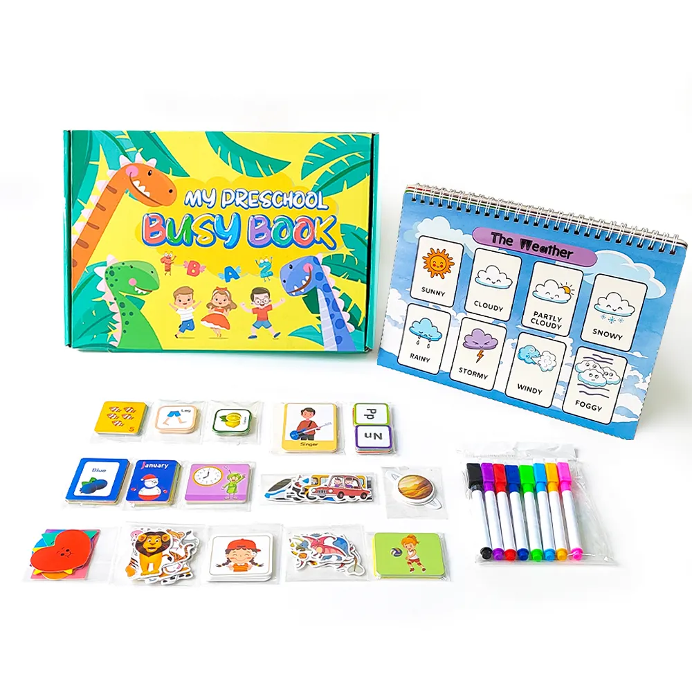 Milieuvriendelijk Drukwerk Custom Drukke Boek Voor Kinderen Montessori Educatief Speelgoed Cognitie Verlichting Rustig Boek