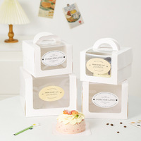 Boîtes en papier Vente en gros Jolie boîte à biscuits blanche Boîte à gâteau jetable avec fenêtre