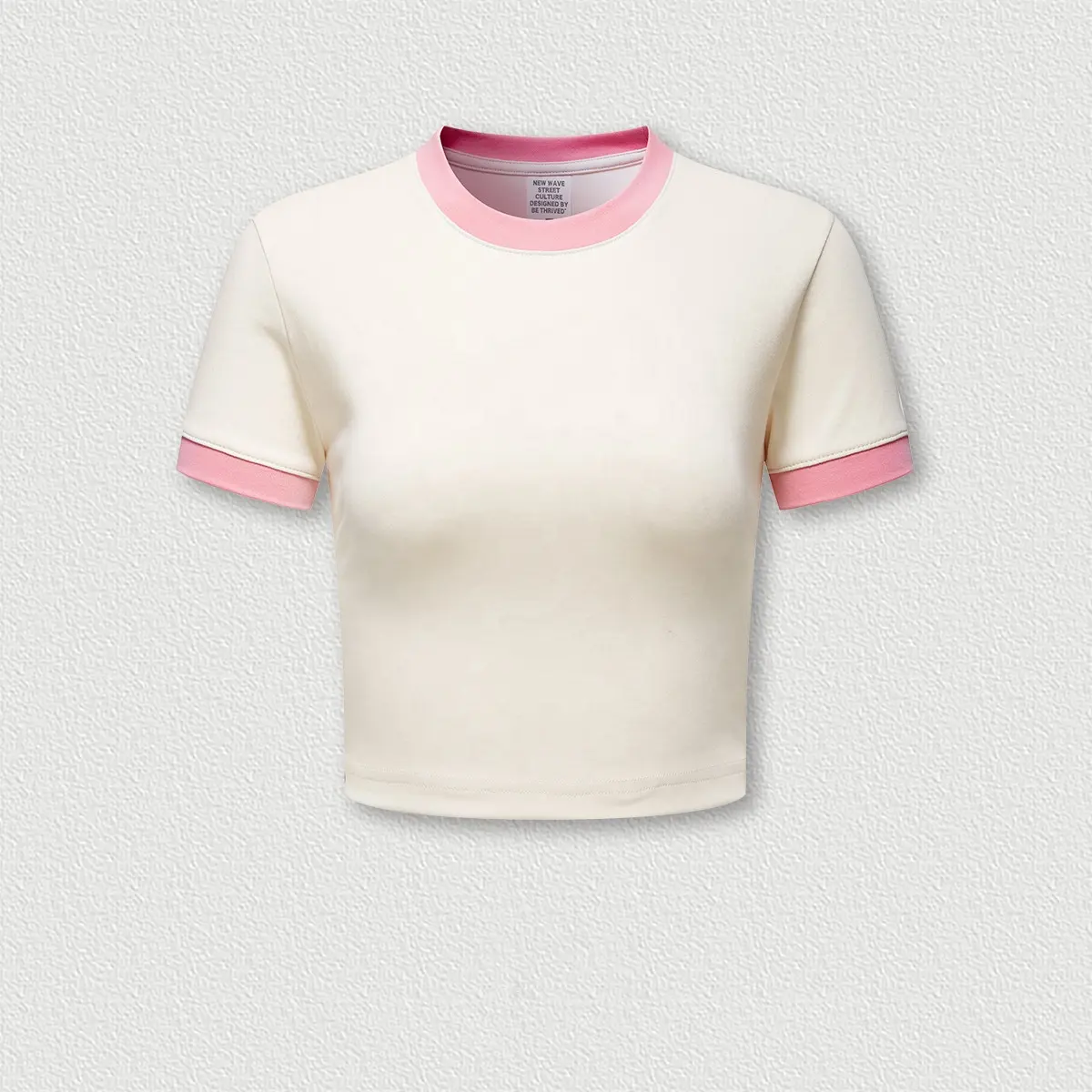 कस्टम लोगो टी शर्ट Y2K ब्लैंक बेबी टी स्लिम फिट क्रू नेक टी-शर्ट क्रॉप टॉप ऑर्गेनिक कॉटन महिलाओं के लिए बुना हुआ मीठा 2 पीस
