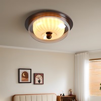 Plafonnier LED en verre de style vintage, design rétro pour salons et chambres, montage en surface avec CRI 95 élevé