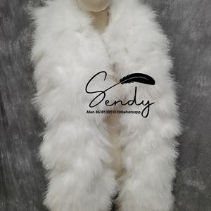 Boa en plumes de marabout blanc épaisses et volumineuses en gros, boa en plumes de marabout de dinde pour accessoires de fête, spectacle, scène, festival, performance - Product Image 3