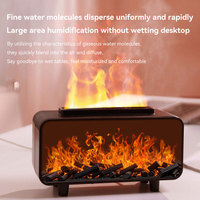 Cheminée simulée en gros, alimentée par USB, capacité de 200 ml, lampe à flamme portable de bureau à 7 couleurs, diffuseur d'arômes pour la décoration de la maison