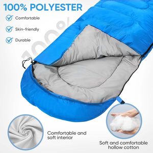 Sac de couchage en flanelle de coton pour adultes, confortable, léger, 4 saisons, enveloppant, avec oreiller, grande taille, prêt pour l'hiver froid - Product Image 4