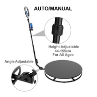 Plataforma Redonda Portátil con Soporte Metálico Resistente para Cabina de Fotos 360, Máquina para Smartphones, Eventos de Boda, Video 360