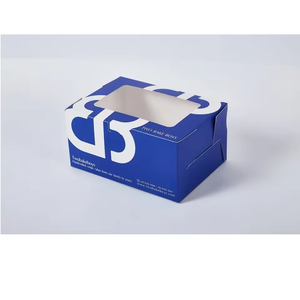 SGP, venta al por mayor, cartón reciclado en relieve personalizado, cajas de almacenamiento de alimentos, galletas cuadradas desechables, pastelería con ventana para pastel, sin impuestos - Product Image 6