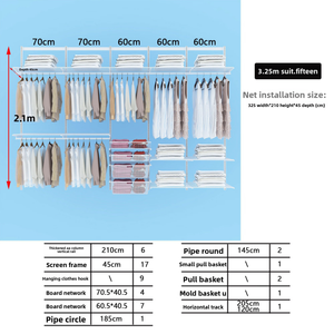 Armoire ouverte en métal avec structure en acier, murale, sur mesure pour toute la maison, <span class=keywords><strong>dressing</strong></span> intégré, armoire sur mesure, <span class=keywords><strong>dressing</strong></span> sur mesure - Product Image 4