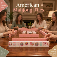Tuiles de Mahjong Rose Personnalisées, Tuiles de Mahjong Violette Orange Blanches, Tuiles de Mahjong Américaines pour Noël, Ensemble de Tuiles de Mahjong de Noël, Commande Minimale 1 Ensemble